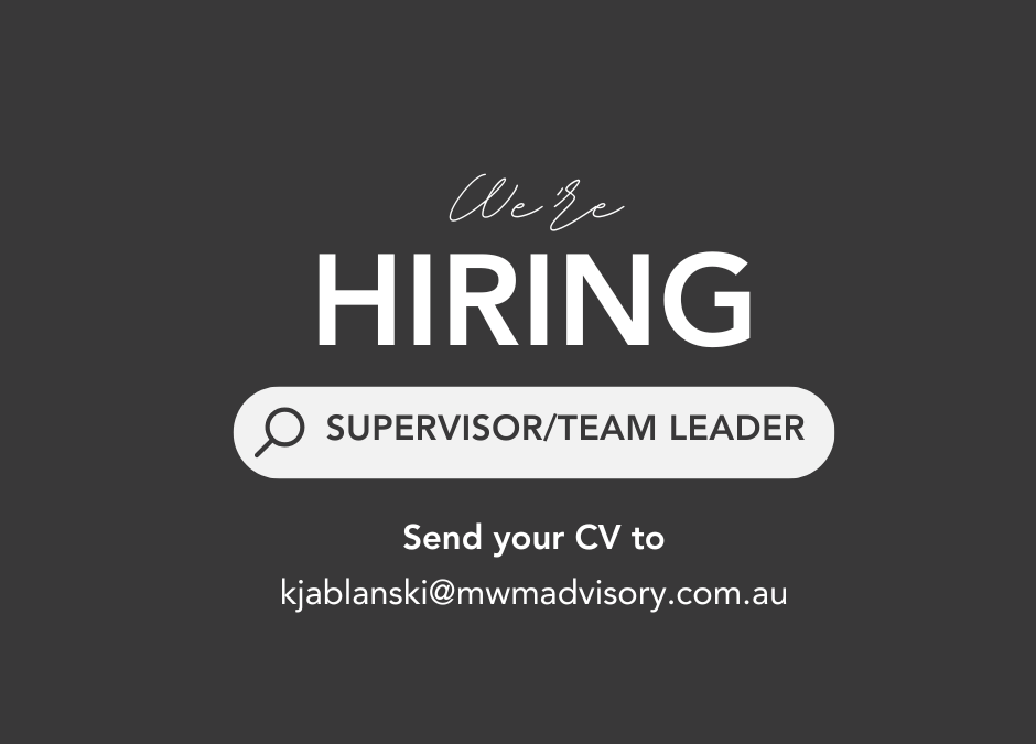 we're hiring supervisor